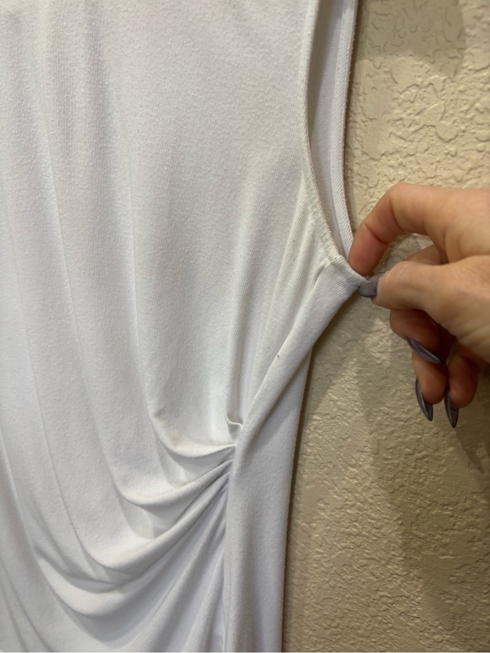 Theory Draped Sleeveless Viscose Top in White Medium Minimalist Office - Picture 6 of 10
